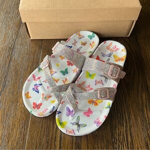 Steve Madden Girls Butterfly Footbed Sandals NWT